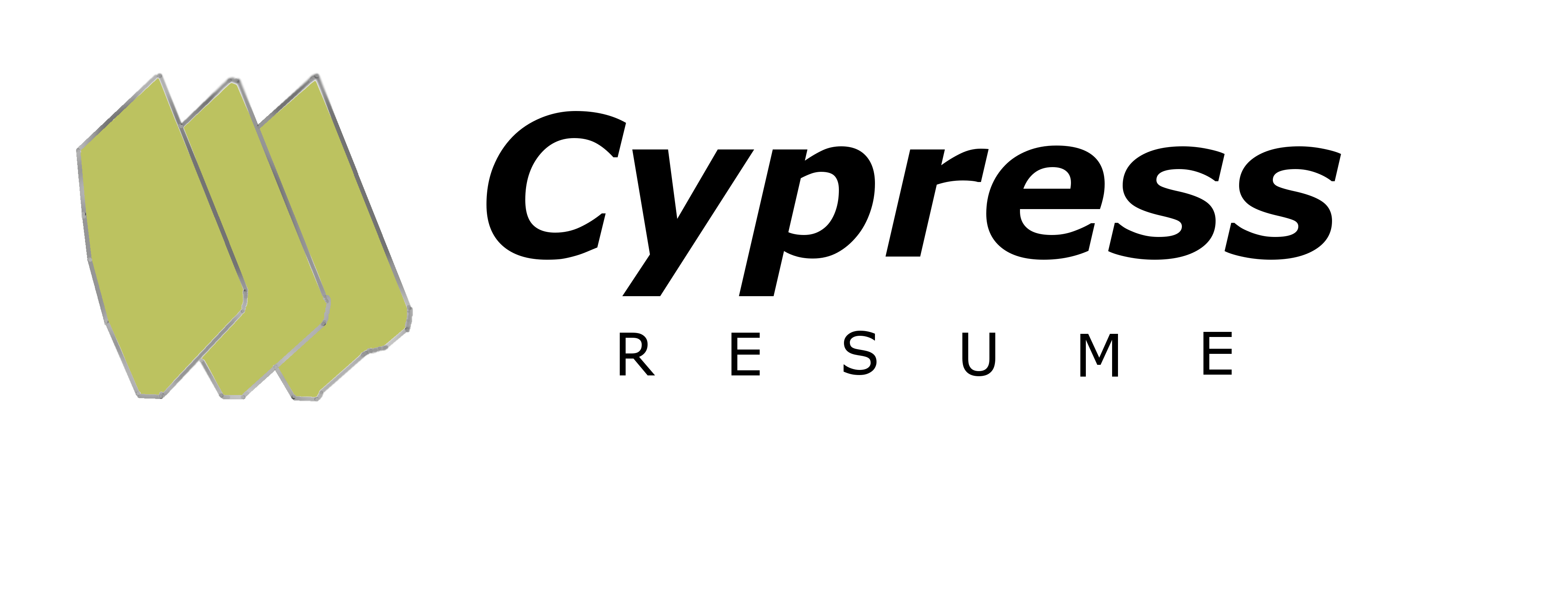 Logo with three overlapping papers and the words Cypress Resume